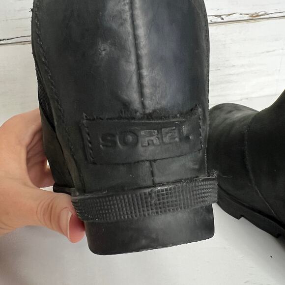 Sorel Joan of Arctic Wedge Ankle Bootie Black Shoe Size 8.5 - Picture 6 of 10